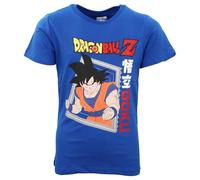 Dragonball Super Goku Jungen Kurzarm T-Shirt (Gr. 104-152) - Offizielles Lizenz-Shirt - 100% Baumwolle (Blau) & 60/40 Baumwolle-Polyester-Mix (Grau), Farbe: Blau, Bekleidungsgröße: 104