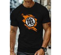 Dragonball Z Kanji Symbol T-Shirt , Herren-T-Shirt mit Rundhalsausschnitt, 220 g/m², für den Sommer, aus reiner Baumwolle, kurzärmelig (1 Stück)