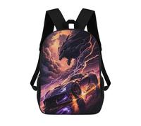 Dragons And Cars Epic Battle Großer Schulrucksack Für Jungen, Geeignet Für Campus, Outdoor-Aktivitäten, Reisen Und Sport 17inch
