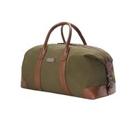 DRAKENSBERG Canvas Leder Weekender 'David' (55cm) Reisetasche Herren Damen, wasserabweisend, erweiterbar | 45L, Oliv-Grün, DR00126-M