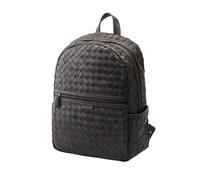 DRAKENSBERG Designer Rucksack 'Milan' Flecht-Intrecciato-Leder, Damen, Herren, Laptop Daypack, 15L - Dunkel-Braun, DR00738