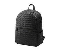 DRAKENSBERG Designer Rucksack 'Milan' Flecht-Intrecciato-Leder, Damen, Herren, Laptop Daypack, 15L - Schwarz, DR00758