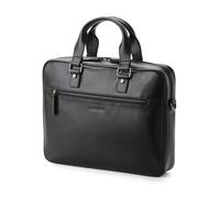 DRAKENSBERG Leder 15" Laptoptasche 'Marlon' für Herren, luxuriöse Aktentasche fürs Büro, Arbeit und Reise, 8L - Schwarz, DR00541