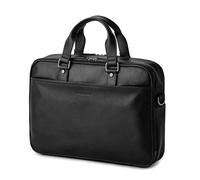 DRAKENSBERG Leder Aktentasche 'Aurelio' für Herren, 2 Hauptfächer, luxuriöse 16" Laptoptasche für Büro, Arbeit, Reise, 11L - Schwarz, DR00542