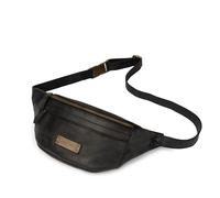 DRAKENSBERG Leder Bauchtasche 'Mel' für Damen und Herren - Lässige Hüfttasche und Gürteltasche, 2L - Vintage-Schwarz, DR00369