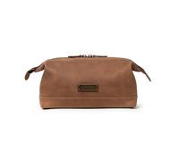 DRAKENSBERG Leder Kulturbeutel Damen und Herren 'Ruby' - Klassische Kulturtasche, elegant, edel, erweiterbar, nachhaltig, 5L - Havanna-Braun, DR00315