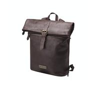 DRAKENSBERG Leder Roll-Top Rucksack 'Paula' Damen, Herren, kleiner Tagesrucksack mit 15" Laptopfach, bis 16L - Dunkel-Braun, DR00429