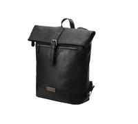 DRAKENSBERG Leder Roll-Top Rucksack 'Paula' Damen, Herren, kleiner Tagesrucksack mit 15" Laptopfach, bis 16L - Schwarz, DR00449
