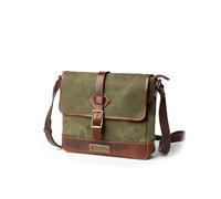 DRAKENSBERG Messenger Bag 'Nate' für Damen, Herren, klein, Wachs-Canvas, Leder - wasserabweisende Cross-Body-Tasche, 5L - Wald-Grün, DR00622