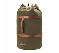 DRAKENSBERG Seesack 'Robin' L - große Reisetasche als Rucksack, XL Duffel Bag im Vintage-Marine-Design für Reise und Sport, nachhaltig handgemacht, 60 L, Segeltuch-Canvas, Leder, Olivgrün, DR00125