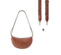 DRAKENSBERG Set/2 Half-Moon Bag »Mona« & Cross-Body-Gurt - Karamell-Braun
