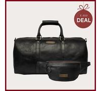 DRAKENSBERG Set/2 Reisetasche »Finn« & Bauchtasche »Mel« (L) - Vintage-Schwarz