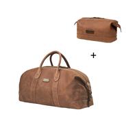 DRAKENSBERG Set/2 Weekender »David« (55) & Kulturbeutel »Ruby« - Havanna-Braun