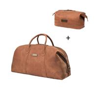 Set/3 Weekender »David« (L) & Kulturbeutel »Ruby« - Cognac-Braun