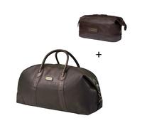 Set/2 Weekender »David« & Kulturbeutel »Ruby« - Kaffee-Braun