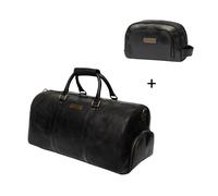 Set/2 Weekender »Finn« & Kulturbeutel »Ben« - Vintage-Schwarz