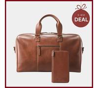 DRAKENSBERG Set/2 Weekender »Romeo« & Reisebrieftasche »Travis« - Kastanien-Braun