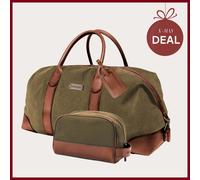 DRAKENSBERG Set/3 Weekender »David«, Kulturbeutel & Gepäckanhänger - Oliv-Grün