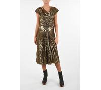 Drapiertes Empire-Kleid aus metallischem Kunstleder in Gold EU 36 / IT 40