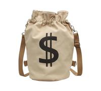 Drawstring Bag - Lightweight Canvas Work Bag with Dollar Sign Print | Sports Gym Backpack for Everyday Carry and Active Lifestyle | Durable Cinch Sack for Easy Storage and Travel Use | for Men Women