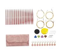 drburpily Rundstricknadel Set aus Aluminium, robuste Nadel für Strickbegeisterte, praktisch zum Nähen und Austauschbares Rundstricknadel Set, Rosa