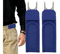 Dreaku Elastischer Gürtel Ohne Schnalle Herren Damen, Unsichtbarer Gürtel Gürtelhaken Stretch Ersatz Taktischer Metallhakengürtel Klettverschluss für Jeans Hosen Kleid Outdoor Beruf (2 Stück - Blau)