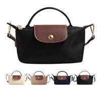 Dreaku Handtasche Damen, Damen-Schultertaschen, Shopper Schultertasche, Wasserdichte Umhängetasche, Faltbare Handtasche Schwarz Für Leisure Travel Büro Schule Einkauf (Black)