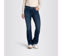 Bootcut-Jeans MAC "Dream-Boot", Damen, Gr. 44, Länge 30, blau (schwarz cobald blau authentic wash30), Denim/Jeans, Obermaterial: 90% Baumwolle, 7% Elastomultiester, 3% Elasthan, Abriebeffekte, figurbe