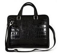 Dream Leather Bags Made in Italy toskanische echte Ledertaschen Echtes Leder Damen Aktentasche Krokodillederdrucken Leder Farbe Schwarz - Italienische Lederwaren - Aktentasche