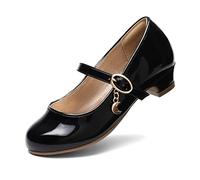DREAM PAIRS Ballerinas Mädchen Mary Jane Flache Schuhe Ballerinas Prinzessin Schuhe Kommunionschuhe Schulschuhe SCHWARZ/PAT 28.5 KFL219