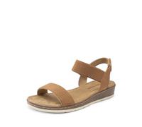DREAM PAIRS Bequeme elegante Damen-Sandalen aus Kork mit niedrigem Keilabsatz süße Sommer flache Sandalen mit verstellbarem Knöchelriemen,Size 36.5,Kamel,DWUMFS2525