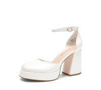DREAM PAIRS Blockabsatz High Heels Pumps,Weiss-Pu,41