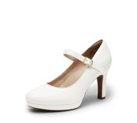 DREAM PAIRS Dame Mary Janes Pumps High Heel Kleid Schuhe Bequeme niedrige Plattform Pumps für Damen,Size 43,Weiss,SDPU2425W