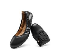 DREAM PAIRS Damen Ballerinas Faltbar Runde Zehen Elegante Bequeme Slipper Schuhe für Partys Büro den Alltag,Size 36.5,Schwarz,DWUMFA2501