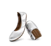 DREAM PAIRS Damen Ballerinas Faltbar Runde Zehen Elegante Bequeme Slipper Schuhe für Partys Büro den Alltag,Size 38,Silber,DWUMFA2501