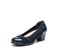 DREAM PAIRS Damen Chunky Geschlossene Zehe Niedrige Blockabsätze Arbeit Pumps Bequeme Runde Zehe Kleid Hochzeitsschuhe,Size 43,Marine,DWUMPU2507