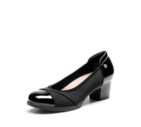 DREAM PAIRS Damen Chunky Geschlossene Zehe Niedrige Blockabsätze Arbeit Pumps Bequeme Runde Zehe Kleid Hochzeitsschuhe,Size 43,Schwarz,DWUMPU2507