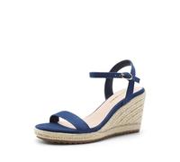 DREAM PAIRS Damen-Espadrilles mit offener Zehenpartie, elegante Plateau-Sandalen zum Hineinschlüpfen, elastische Knöchelriemen, Keilabsatz-Sandalen,Size 43,Marine,DWUMWS2502