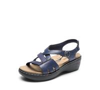 DREAM PAIRS Damen-Espadrilles mit offener Zehenpartie, Elegante Plateau-Sandalen zum Hineinschlüpfen, elastische Knöchelriemen, Keilabsatz-Sandalen,Size 40.5,Marine,DWUMWS2510