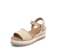 DREAM PAIRS Damen Espadrilles Sandalen mit offener Zehenpartie elegante Plateau Sandals zum Hineinschlüpfen,Size 40.5,Natur-Raffia,DWUMPS2504