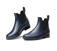 DREAM PAIRS Damen Gummistiefel Chelsea Boots Frauen Ankle Wellies Wasserdicht Regenstiefel,Marine,Size 38,SDRB2201W-E