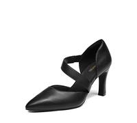 DREAM PAIRS Damen High Heels Pumps Kleid Geschlossene Spitze Zehenpartie Bequeme Pumps Schuhe für Arbeit Büro Hochzeit Tanzen,Size 38.5,Schwarz-Pu,SDPU2350W