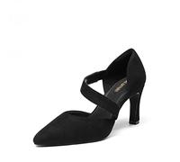 DREAM PAIRS Damen High Heels Pumps Kleid Geschlossene Spitze Zehenpartie Bequeme Pumps Schuhe für Arbeit Büro Hochzeit Tanzen,Size 40,Schwarz-Wildleder,SDPU2350W