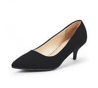 DREAM PAIRS Damen Klassische Pumps mit Stiletto und Spitzen zulaufenden Absätze Hochzeit Arbeitschuhe,Size 43,Schwarz/Nubuck,Moda