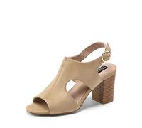 DREAM PAIRS Damen Klassische Pumps Sandalen Sandaletten mit Blockabsatz und Riemchen
