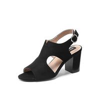 DREAM PAIRS Damen Klassische Pumps Sandalen Sandaletten mit Blockabsatz und Riemchen,Size 38,Schwarz,SDHS2351W-E