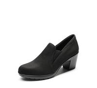 DREAM PAIRS Damen-Kleidschuhe Pumps mit niedrigem Blockabsatz Komfort-Oxfords DPU214-E Schwarz/Suede Größe 37 (EUR)