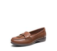 DREAM PAIRS Damen Loafer Bequeme Mokassins Slippers mit Weiche Dicke Sohle Atmungsaktiv,Size 36.5,Braun,SDLS2405W