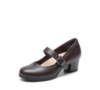 DREAM PAIRS Damen Mary Janes Pumps Chunky High Heel Kleid Schuhe Dicker Absatz Pumps für Damen,Size 38,Braun,DWUMPU2538