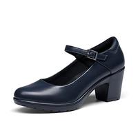 DREAM PAIRS Damen Mary Janes Pumps Chunky High Heel Kleid Schuhe Dicker Absatz Pumps für Damen,Size 36,Navy Blue,SDPU2231W-E
